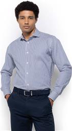 ΑΝΔΡΙΚΟ ΠΟΥΚΑΜΙΣΟ TWILL ΜΕ ΡΙΓΕ ΣΧΕΔΙΟ CUSTOM FIT ''ACORN'' - ANS4898 ΜΠΛΕ ΣΚΟΥΡΟ THE BOSTONIANS