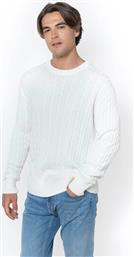 ΑΝΔΡΙΚΟ ΠΟΥΛΟΒΕΡ ΜΕ CABLE KNIT PATTERN REGULAR FIT - MR1070 ΛΕΥΚΟ THE BOSTONIANS