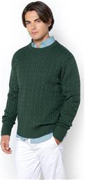 ΑΝΔΡΙΚΟ ΠΟΥΛΟΒΕΡ ΜΕ CABLE KNIT PATTERN REGULAR FIT - MR1070 ΠΡΑΣΙΝΟ ΣΚΟΥΡΟ THE BOSTONIANS