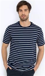 ΑΝΔΡΙΚΟ T-SHIRT ΜΕ ΡΙΓΕ ΣΧΕΔΙΟ REGULAR FIT ''ACORN'' - TS4010 ΜΠΛΕ ΣΚΟΥΡΟ THE BOSTONIANS
