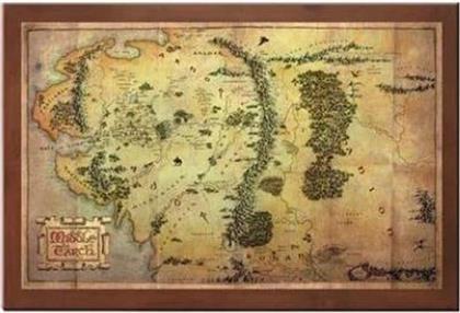 ΑΦΙΣΑ THE LORD OF THE RINGS - MIDDLE EARTH MAP ΟΡΙΖΟΝΤΙΑ ΣΕ ΚΑΔΡΟ 27X41 CM NOBLE COLLECTION