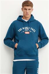 ΜΠΛΟΥΖΑ HOODIE VARSITY GRAPHIC ΧΡΩΜΑ: ΤΙΡΚΟΥΑΖ, ΜΕ ΚΟΥΚΟΥΛΑ, NF0A89DJ1NO1 THE NORTH FACE