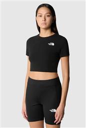 ΓΥΝΑΙΚΕΙΟ CROPPED T-SHIRT ΜΟΝΟΧΡΩΜΟ ΜΕ ΚΕΝΤΗΜΕΝΟ ΛΟΓΟΤΥΠΟ ''ESSENTIAL'' - NF0A55AOJK31 ΜΑΥΡΟ THE NORTH FACE
