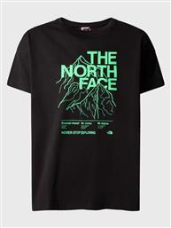 T-SHIRT MOUNTAIN LINE NF0A859A ΜΑΥΡΟ REGULAR FIT THE NORTH FACE από το MODIVO