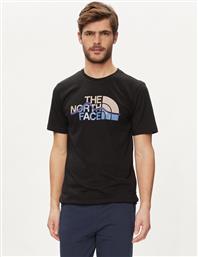 T-SHIRT MOUNTAIN LINE NF0A87NT ΜΑΥΡΟ REGULAR FIT THE NORTH FACE από το MODIVO