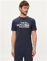 T-SHIRT WOODCUT DOME NF0A87NX ΣΚΟΥΡΟ ΜΠΛΕ REGULAR FIT THE NORTH FACE