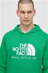 ΒΑΜΒΑΚΕΡΗ ΜΠΛΟΥΖΑ M BERKELEY CALIFORNIA HOODIE ΧΡΩΜΑ: ΠΡΑΣΙΝΟ, ΜΕ ΚΟΥΚΟΥΛΑ, NF0A55GFPO81 THE NORTH FACE