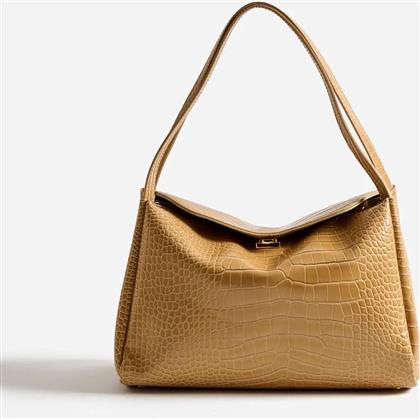 ΓΥΝΑΙΚΕΙΑ ΤΣΑΝΤΑ ΩΜΟΥ VEGAN CROCO ''EUDORA'' - TMFW25EUDR124 ΜΠΕΖ THEMOIRE