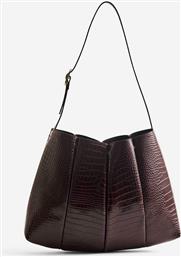 ΓΥΝΑΙΚΕΙΑ ΤΣΑΝΤΑ ΩΜΟΥ VEGAN CROCO ''HELENA'' - TMFW25HLNR109 ΚΑΦΕ ΣΚΟΥΡΟ THEMOIRE