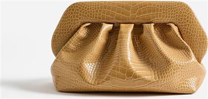 ΓΥΝΑΙΚΕΙΟ ΤΣΑΝΤΑΚΙ CLUTCH VEGAN CROCO ''BIOS'' - TMFW25BR124 ΜΠΕΖ THEMOIRE