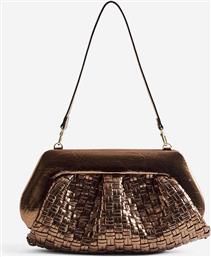 ΓΥΝΑΙΚΕΙΟ ΤΣΑΝΤΑΚΙ CLUTCH VEGAN MICRO WEAVED ''EMERA'' - TMFW25EMRMWL127 ΜΠΡΟΝΖΕ THEMOIRE