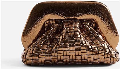 ΓΥΝΑΙΚΕΙΟ ΤΣΑΝΤΑΚΙ CLUTCH VEGAN MICRO WEAVED ''GEA'' - TMFW25GMWL127 ΜΠΡΟΝΖΕ THEMOIRE
