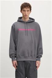 ΒΑΜΒΑΚΕΡΗ ΜΠΛΟΥΖΑ T-LOGO HOODIE ΧΡΩΜΑ: ΓΚΡΙ, ΜΕ ΚΟΥΚΟΥΛΑ, TN243TSWHO01 THISISNEVERTHAT