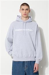 ΒΑΜΒΑΚΕΡΗ ΜΠΛΟΥΖΑ T-LOGO LT HOODIE ΧΡΩΜΑ: ΓΚΡΙ, ΜΕ ΚΟΥΚΟΥΛΑ, TN240TSWHO01 THISISNEVERTHAT