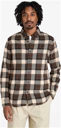 ΑΝΔΡΙΚΟ ΠΟΥΚΑΜΙΣΟ FLANNEL BUTTON DOWN ΜΕ ΚΑΡΟ ΣΧΕΔΙΟ ΚΑΙ ΚΕΝΤΗΜΕΝΟ ΛΟΓΟΤΥΠΟ REGULAR FIT - TB0A44XQG561 ΚΑΦΕ TIMBERLAND