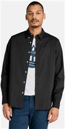 ΑΝΔΡΙΚΟ ΠΟΥΚΑΜΙΣΟ POPLIN BUTTON DOWN ΜΕ ΚΕΝΤΗΜΕΝΟ ΛΟΓΟΤΥΠΟ REGULAR FIT - TB0A6GRH0011 ΜΑΥΡΟ TIMBERLAND