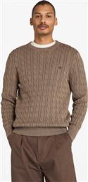 ΑΝΔΡΙΚΟ ΠΟΥΛΟΒΕΡ ΜΕ CABLE KNIT PATTERN ΚΑΙ ΚΕΝΤΗΜΕΝΟ ΛΟΓΟΤΥΠΟ REGULAR FIT ''WILLIAMS RIVER'' - TB0A5M82BK01 ΚΑΦΕ TIMBERLAND
