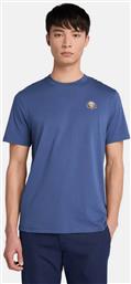 ΑΝΔΡΙΚΟ T-SHIRT ΜΟΝΟΧΡΩΜΟ ΜΕ ΚΕΝΤΗΜΕΝΟ ΛΟΓΟΤΥΠΟ REGULAR FIT - TB0A5MRXEYO1 ΜΠΛΕ TIMBERLAND