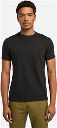 ΑΝΔΡΙΚΟ T-SHIRT ΜΟΝΟΧΡΩΜΟ ΜΕ ΚΕΝΤΗΜΕΝΟ ΛΟΓΟΤΥΠΟ SLIM FIT - TB0A2BPRX651 ΜΑΥΡΟ TIMBERLAND