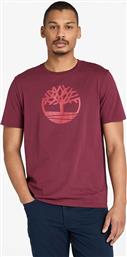 ΑΝΔΡΙΚΟ T-SHIRT ΜΟΝΟΧΡΩΜΟ ΜΕ LOGO PRINT REGULAR FIT ''KENNEBEC RIVER'' - TB0A2C2R6481 ΜΠΟΡΝΤΟ TIMBERLAND