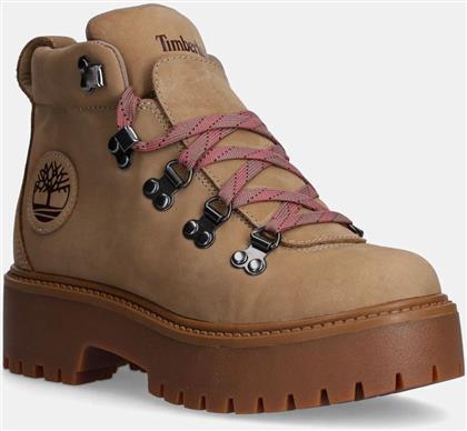 ΜΠΟΤΑΚΙΑ ΑΠΟ ΔΕΡΜΑ NUBUCK STONE STREET ΧΡΩΜΑ: ΚΑΦΕ, TB0A27VJEN31 TIMBERLAND από το ANSWEAR