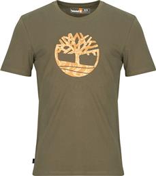 T-SHIRT ΜΕ ΚΟΝΤΑ ΜΑΝΙΚΙΑ KENNEBEC RIVER CAMO TREE LOGO TIMBERLAND