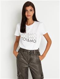 T SHIRT ΜΕ STRASS-LOGO - ΥΠΟΛΕΥΚΟ TOIMOI