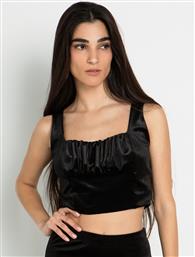 ΒΕΛΟΥΔΙΝΟ CROP TOP - ΜΑΥΡΟ TOIMOI