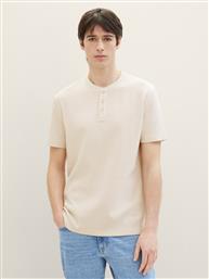 ΑΝΔΡΙΚΗ ΜΠΛΟΥΖΑ HENLEY T-SHIRT WITH TEXTURE 1040876-27609 ΜΠΕΖ TOM TAILOR