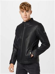 ΑΝΔΡΙΚΟ ΜΠΟΥΦΑΝ FAUX LEATHER BIKER JACKET 1026337-29999 ΜΑΥΡΟ TOM TAILOR