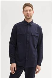 ΑΝΔΡΙΚΟ OVERSHIRT ΜΟΝΟΧΡΩΜΟ - 1042656 ΜΠΛΕ ΣΚΟΥΡΟ TOM TAILOR