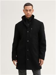 ΑΝΔΡΙΚΟ ΠΑΛΤΟ 2-IN-1 WOOL COAT 1043708-29999 ΜΑΥΡΟ TOM TAILOR