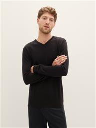 ΑΝΔΡΙΚΟ ΠΛΕΚΤΟ BASIC V-NECK SWEATER 1012820-29999 ΜΑΥΡΟ TOM TAILOR