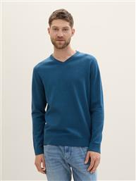 ΑΝΔΡΙΚΟ ΠΛΕΚΤΟ V-NECK PULLOVER 1039806-36295 ΠΕΤΡΟΛ TOM TAILOR