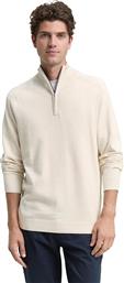 ΑΝΔΡΙΚΟ ΠΛΕΚΤΟ ΒΑΜΒΑΚΕΡΟ HALF ZIP 1047569-38677 ΕΚΡΟΥ TOM TAILOR