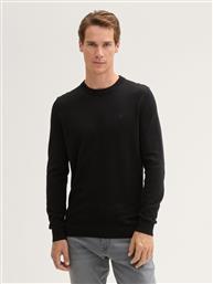 ΑΝΔΡΙΚΟ ΠΟΥΛΟΒΕΡ BASIC KNITTED SWEATER 1038426-29999 ΜΑΥΡΟ TOM TAILOR