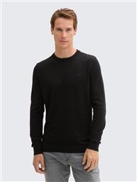 ΑΝΔΡΙΚΟ ΠΟΥΛΟΒΕΡ BASIC KNITTED SWEATER 1038426-29999 ΜΑΥΡΟ TOM TAILOR