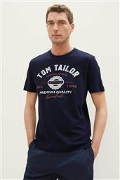 ΑΝΔΡΙΚΟ T-SHIRT ΜΕ ΛΟΓΟΤΥΠΟ ΚΑΙ LETTERING REGULAR FIT - 1037735 ΜΠΛΕ ΣΚΟΥΡΟ TOM TAILOR