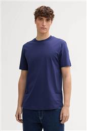 ΑΝΔΡΙΚΟ T-SHIRT ΜΟΝΟΧΡΩΜΟ ΜΕ ΛΟΓΟΤΥΠΟ BASIC FIT - 1037655 ΜΠΛΕ ΣΚΟΥΡΟ TOM TAILOR