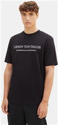 T-SHIRT 1037683 ΜΑΥΡΟ REGULAR FIT TOM TAILOR