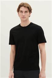 ΣΕΤ ΑΝΔΡΙΚΑ ΜΟΝΟΧΡΩΜΑ T-SHIRTS REGULAR FIT (2 ΤΕΜΑΧΙΑ) - 1037741 ΜΑΥΡΟ TOM TAILOR