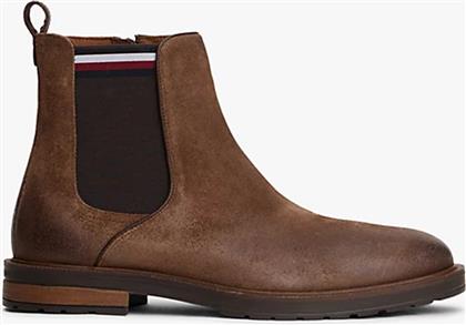 ΑΝΔΡΙΚΑ SUEDE ΜΠΟΤΑΚΙΑ - FM0FM05560 ΚΑΦΕ ΣΚΟΥΡΟ TOMMY HILFIGER