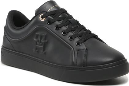 ΑΘΛΗΤΙΚΑ CASUAL LEATHER CUPSOLE SNEAKER FW0FW07288 ΜΑΥΡΟ TOMMY HILFIGER