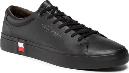 ΑΘΛΗΤΙΚΑ CORPORATE MODERN VULC LEATHER FM0FM03727 ΜΑΥΡΟ TOMMY HILFIGER