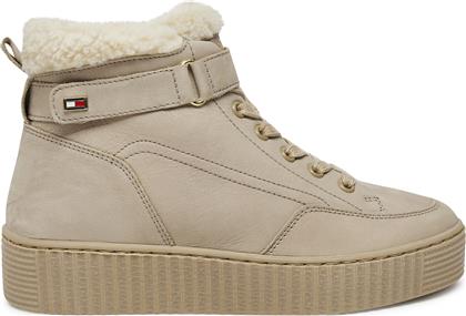 ΑΘΛΗΤΙΚΑ FAUX FUR NUBUCK LOW LACE-UP FW0FW08172 ΜΠΕΖ TOMMY HILFIGER