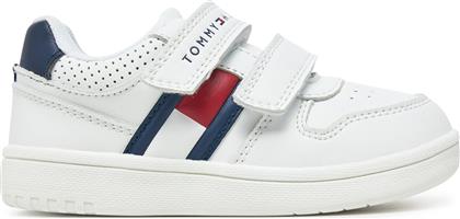 ΑΘΛΗΤΙΚΑ FLAG LOW CUT VELCRO SNEAKER T1X9-33841-1355 M ΛΕΥΚΟ TOMMY HILFIGER