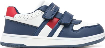 ΑΘΛΗΤΙΚΑ FLAG LOW CUT VELCRO SNEAKER T1X9-33841-1355X S ΣΚΟΥΡΟ ΜΠΛΕ TOMMY HILFIGER