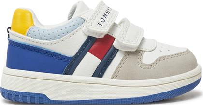 ΑΘΛΗΤΙΚΑ FLAG LOW CUT VELCRO SNEAKER T1X9-33844-1269 M ΛΕΥΚΟ TOMMY HILFIGER