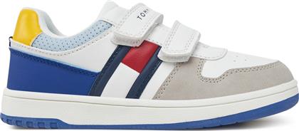 ΑΘΛΗΤΙΚΑ FLAG LOW CUT VELCRO SNEAKER T1X9-33844-1269 S ΛΕΥΚΟ TOMMY HILFIGER