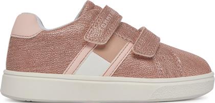 ΑΘΛΗΤΙΚΑ FLAG LOW CUT VELCRO T1A9-34232-0745302 M ΡΟΖ TOMMY HILFIGER